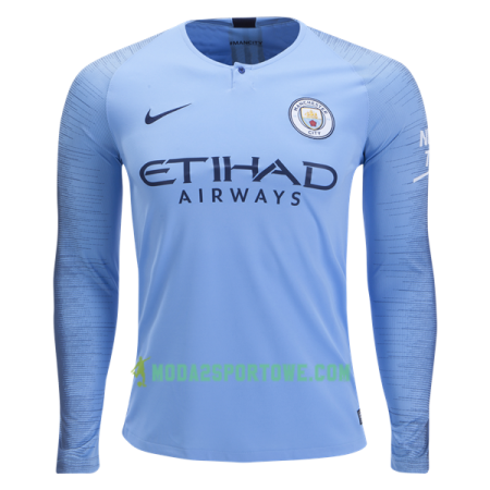 Koszulka Manchester City Domowe Stroje Piłkarskie 2018/19 Długi Rękaw